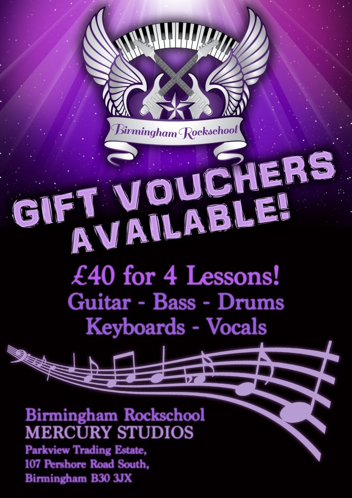 Music Lesson Birmingham Gift Vouchers Available