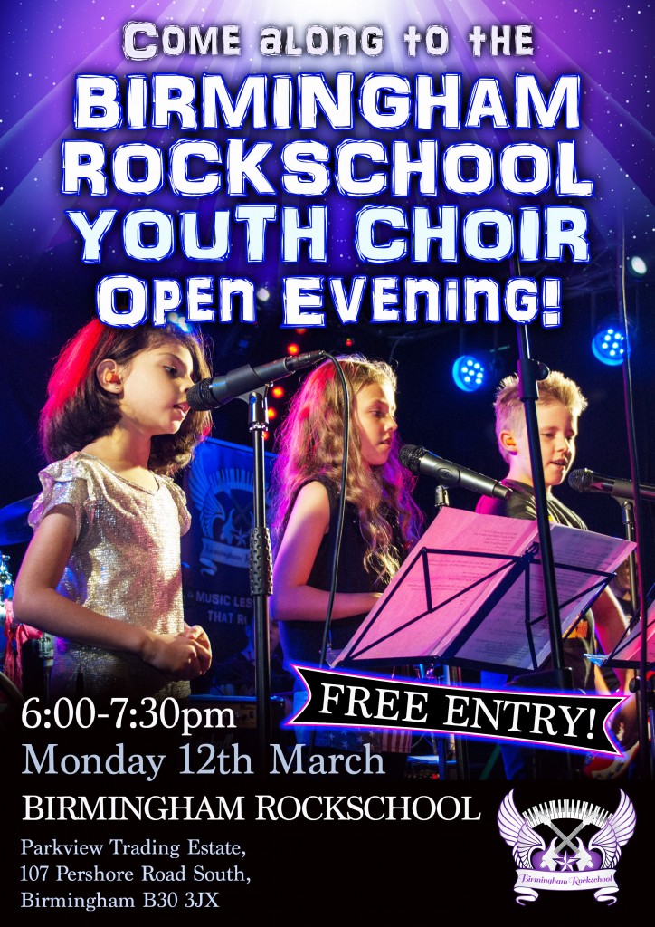 Youth Choir Open Evening - March 2018! - Birmingham Rock School